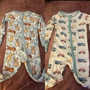 Adorable Baby Pajama Set with Bunny and Vehicle Prints